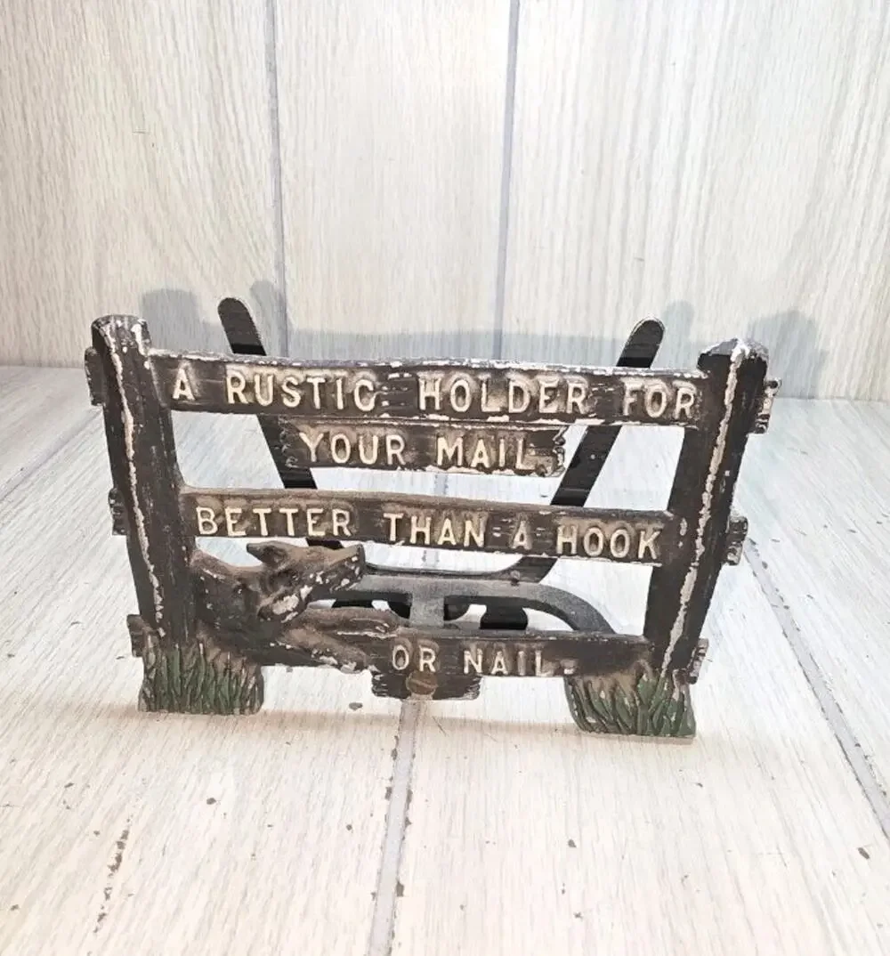 Vtg Metal Mail Holder 
